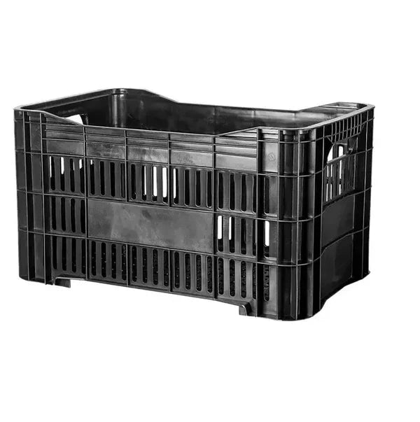 Caixa Plástica [Compre 6 e leve 12 + Brinde ] Horti Frutti Preta 50 Litros - Bin Embalagens