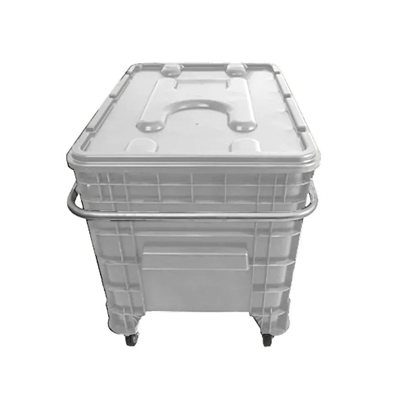 Carrinho Coletor Para Condominio 372 Litros Com Puxador Lateral Completa Branca - Bin Embalagens