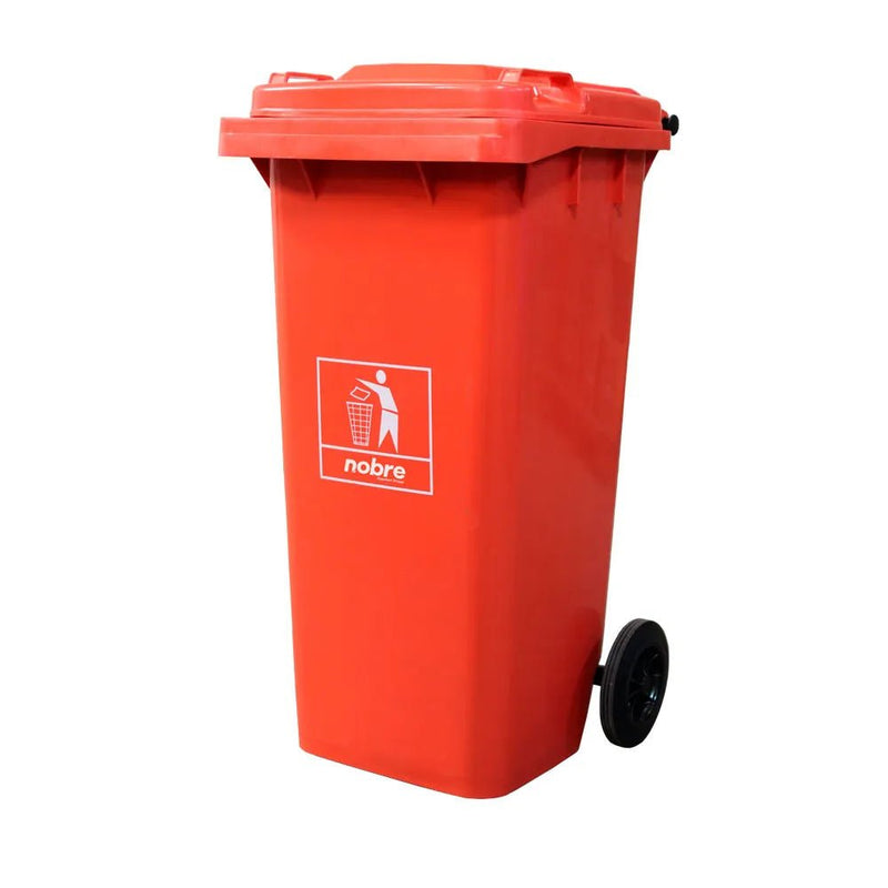 Coletora Plástica c/ Rodas – 120l – Laranja – Mod. Europeu – Nobre - Bin Embalagens