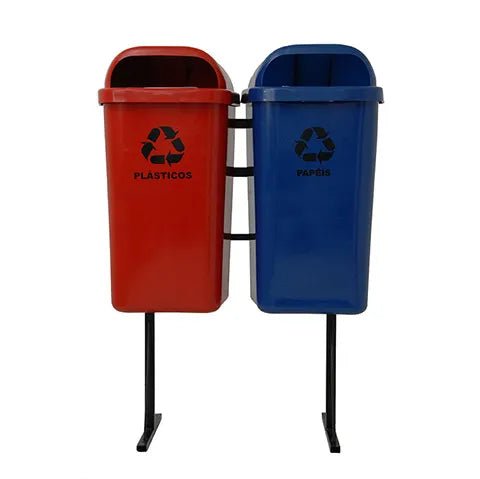 Conjunto Coleta Seletiva Gruplast 50 Litros 2 Lixeiras - Bin Embalagens