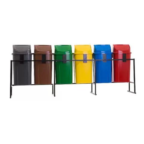 Conjunto Coleta Seletiva Gruplast 60LKit com 6 Lixeiras - Bin Embalagens