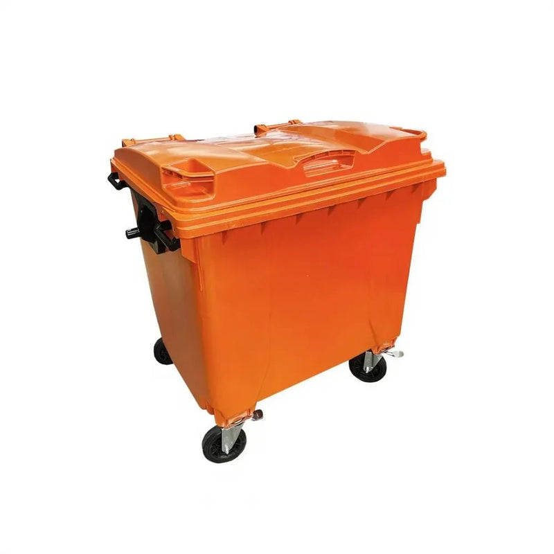 Container de Lixo ou Lixeira Gruplast em Plástico 1000L Laranja - Bin Embalagens