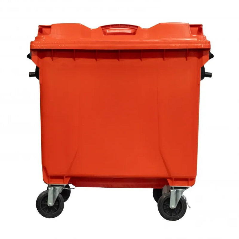 Container de Lixo ou Lixeira Gruplast em Plástico 1000L Laranja - Bin Embalagens