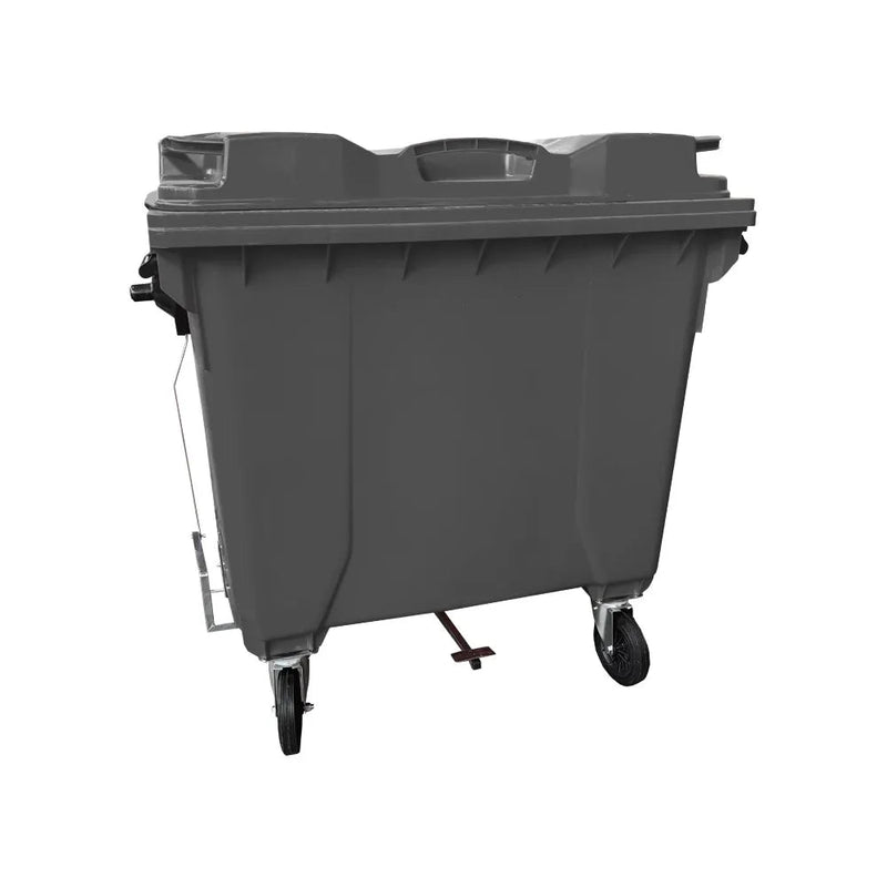 Container Plástico 1000 Litros Com Pedal Cinza - Bin Embalagens