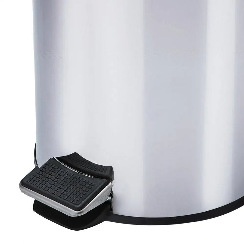 Lixeira inox c/pedal 5l. polido - Bin Embalagens