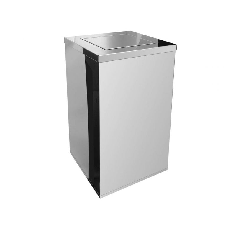 Lixeira Inox Quadrada Com tampa Vai - Vem 50L Binnox - Bin Embalagens