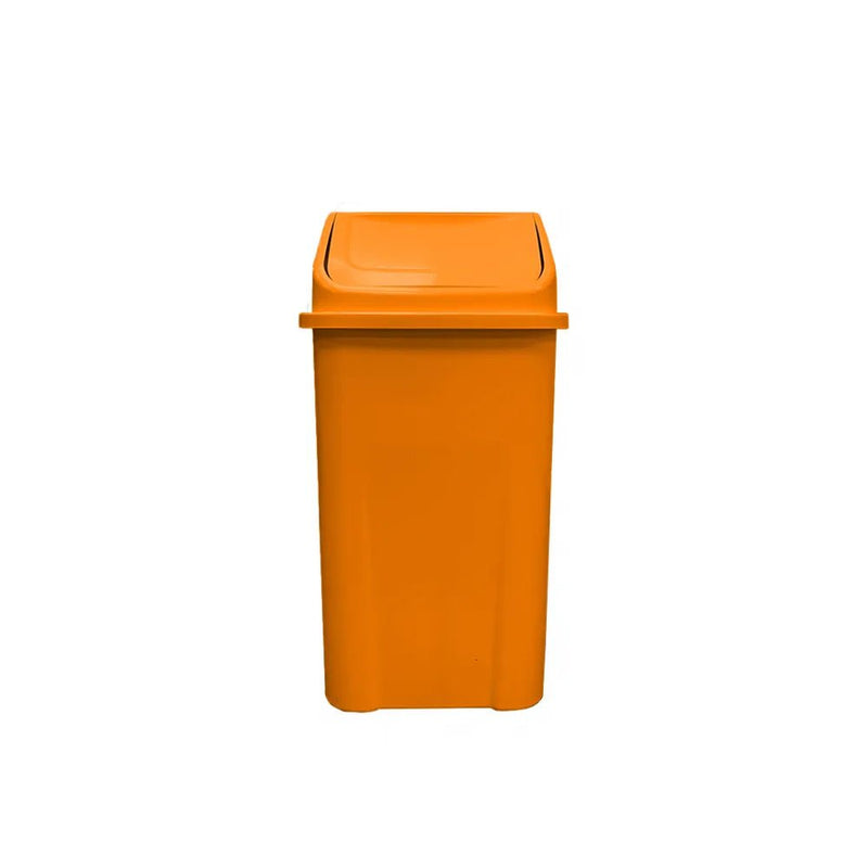 Lixeira Plástica Basculante de 100 Litros Injetada - Laranja - Bin Embalagens