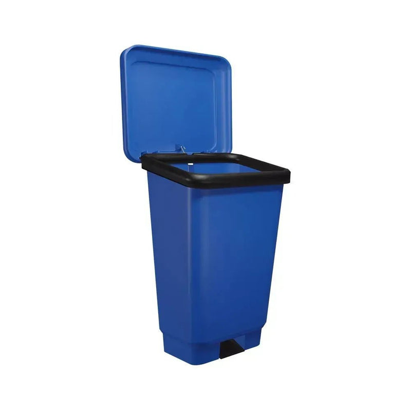 Lixeira Plástica Retangular 25 litros Azul Com Pedal - Bin Embalagens
