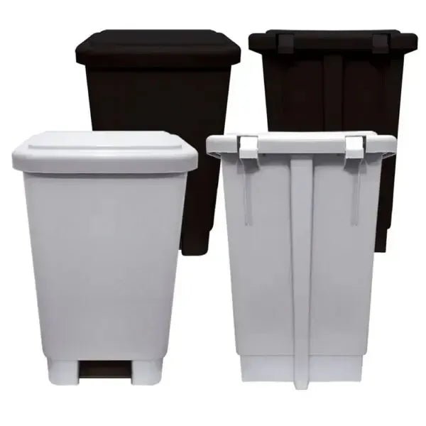 Lixeira Plástica Retangular 25 Litros Com Pedal Branca - Bin Embalagens