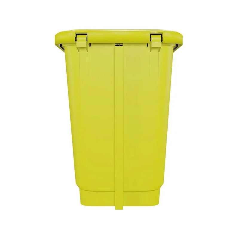 Lixeira Plástica Retangular 50 litros Amarelo Com Pedal - Bin Embalagens