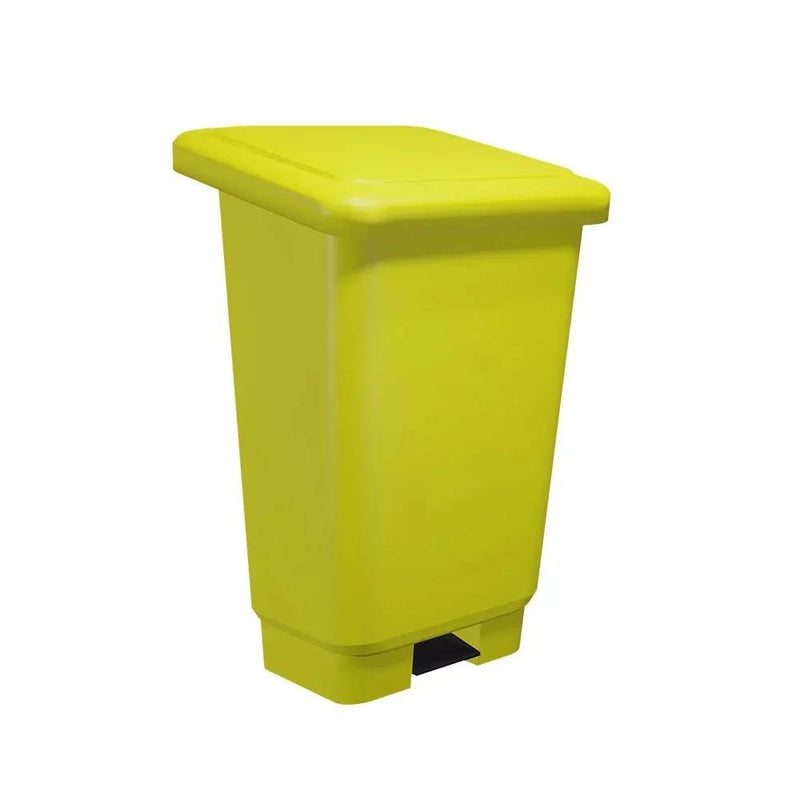 Lixeira Plástica Retangular 50 litros Amarelo Com Pedal - Bin Embalagens