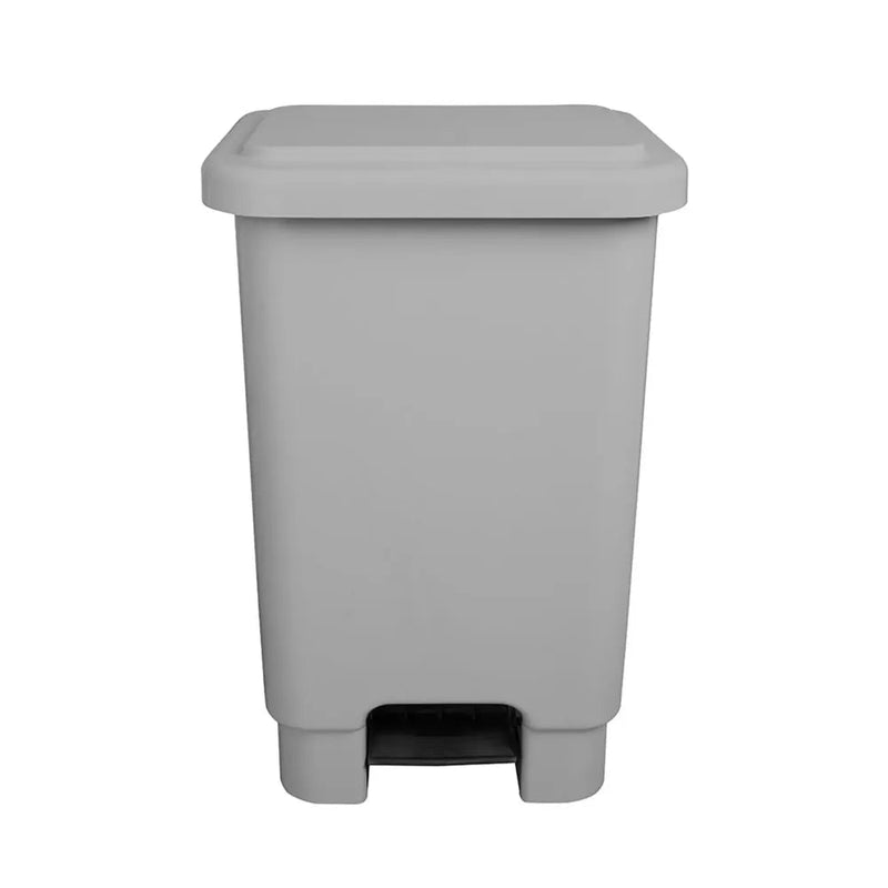 Lixeira Plástica Retangular 50 litros Cinza Com Pedal - Bin Embalagens